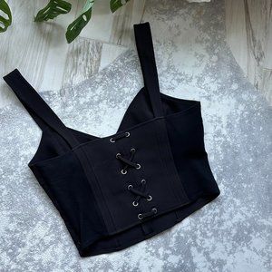Leith Corset Detail Top - Black (S)